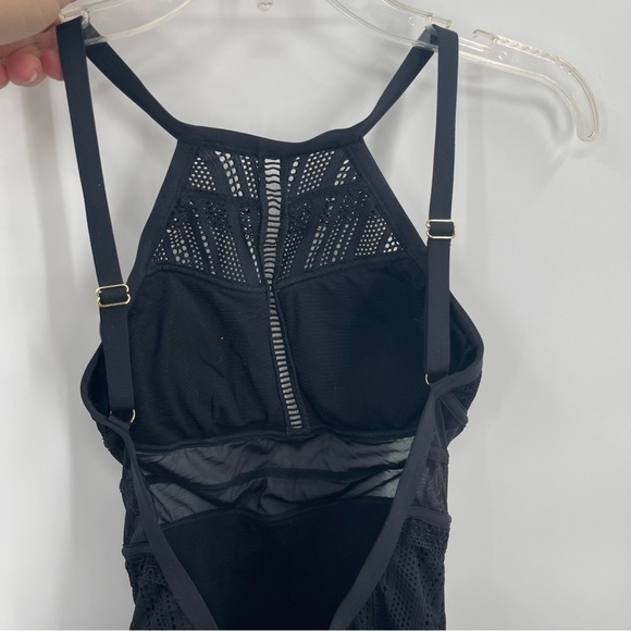 Afriel & Tabbris Australia Mesh Cutout High Neck Swimsuit Size 4 Black Women’s - Picture 8 of 9
